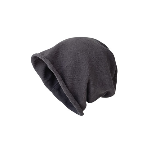 Japanese solid color rolled edge pile hat for women spring and autumn Korean style loose thin knitted cold hat ear protection bag head hat for men trendy