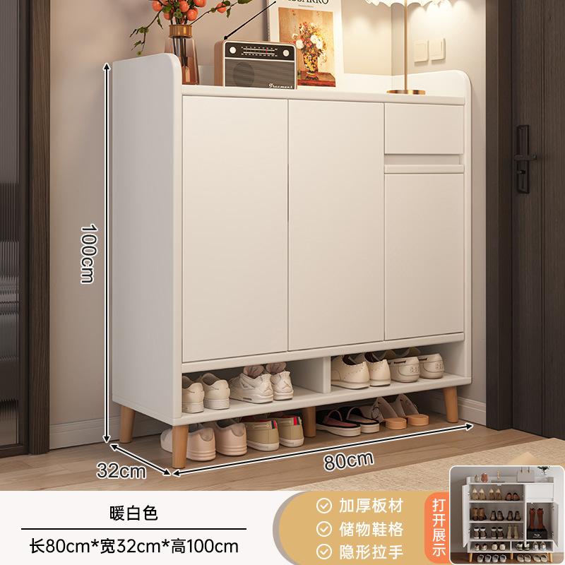 Zapatero para el hogar, puerta para el hogar, interior, nuevo gabinete de almacenamiento de estilo caliente 2025, estante para zapatos simple de madera maciza todo en uno