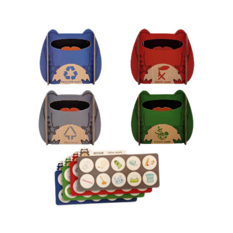 Clasificación de basura juego apoyos educación temprana niños educativos kindergarten estudiante tarjeta mini escritorio cubo de basura juguete