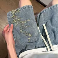 Джинсовая юбка, летние тонкие шорты для любимой, брюки для отдыха, китайский стиль, с вышивкой