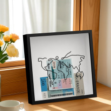 时光碎片相框票根收纳框演唱会门票旅行明信片地图机票据收藏画框