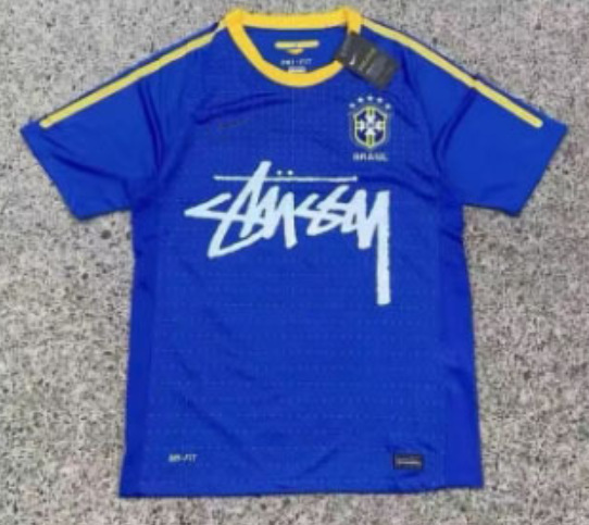 Stussy Jersey Brasil Flamengo Italia Edición conmemorativa Portugal París Francia Uniforme de fútbol
