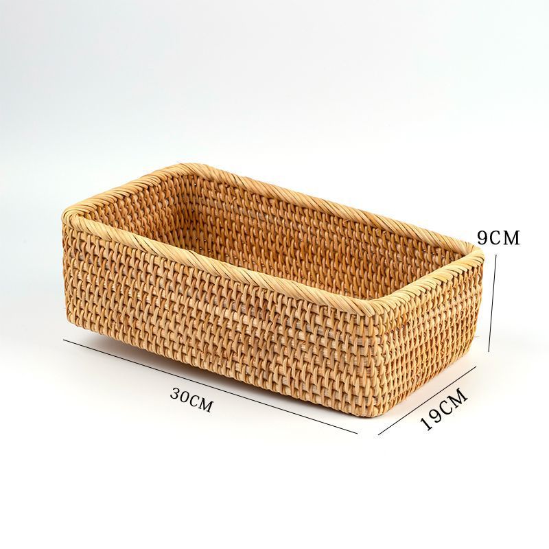 Cesta de almacenamiento de marco rectangular de tejido de caña vietnamita, cesta de almacenamiento de marco rectangular de estilo chino, cesta de almacenamiento de marco artesanal de tejido de caña