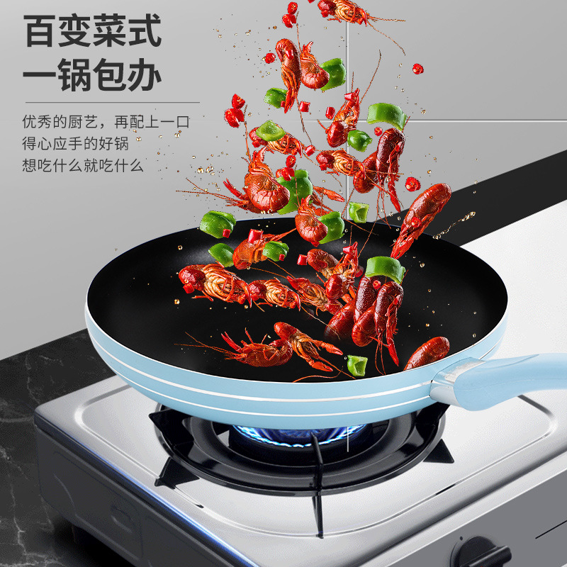 Sartén antiadherente al por mayor con un solo mango para uso doméstico.