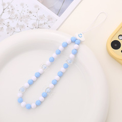 娜佳新款亞馬遜跨境手工串珠diy手機鏈陶瓷雲朵手繩防摔掛飾掛件