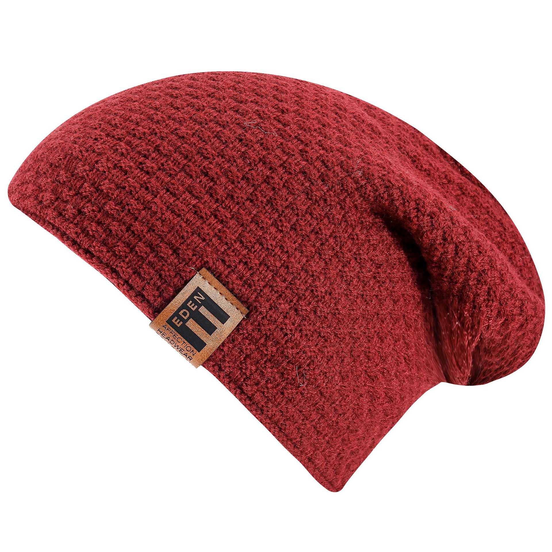 Nuevo sombrero de lana de color puro estilo coreano con forro de lana sombrero de hombre sombrero de punto cálido sombrero de algodón a prueba de frío etiqueta de cuero sombrero de otoño e invierno