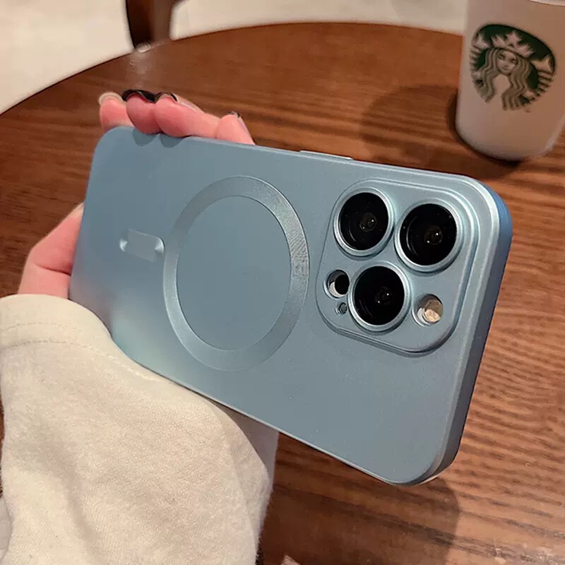 iPhone16PROMAX マット磁気吸着17携帯電話ケース 防塵メタルペイントスプレー塗装 Apple 16e ソフトケース対応|undefined