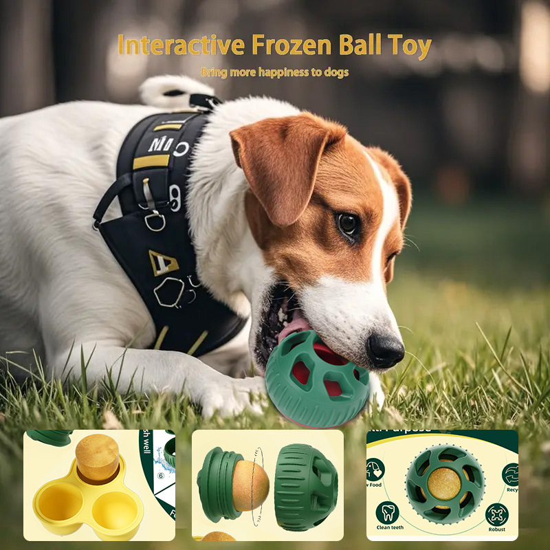 Bola interactiva para mascotas Bola de comida lenta Bola de lamer Aperitivos liofilizados Relleno de comida lenta Juguetes de comida con fugas Rompecabezas