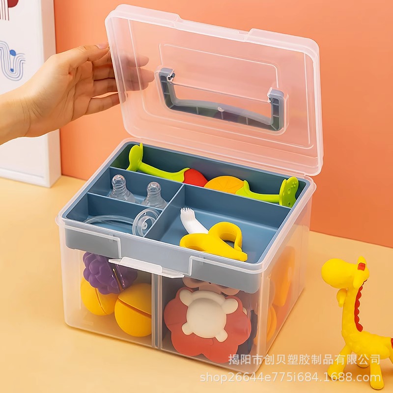 Baby Toy Storage Box, Baby Supplies, Teether, Pacifier Storage Box, Compartmentalized Portable Storage Box