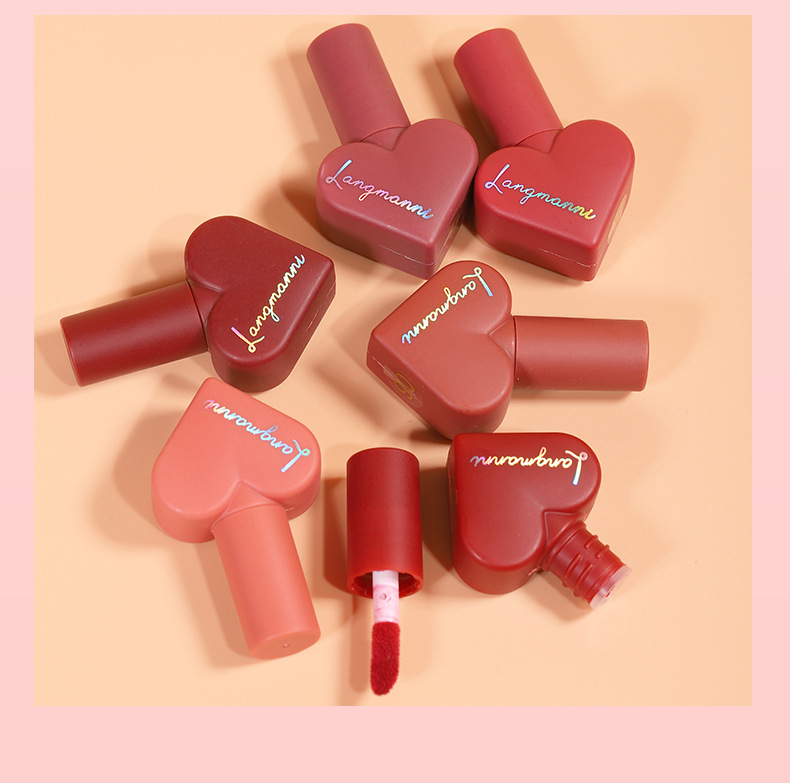 Langmanni Matte 12-color heart-shaped matte lipstick set and velvet Lip gloss set for Amazon undefined
