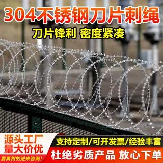 热镀锌蛇腹型刀片刺绳防爬防盗刺丝滚笼围墙安防防攀爬刀片刺网