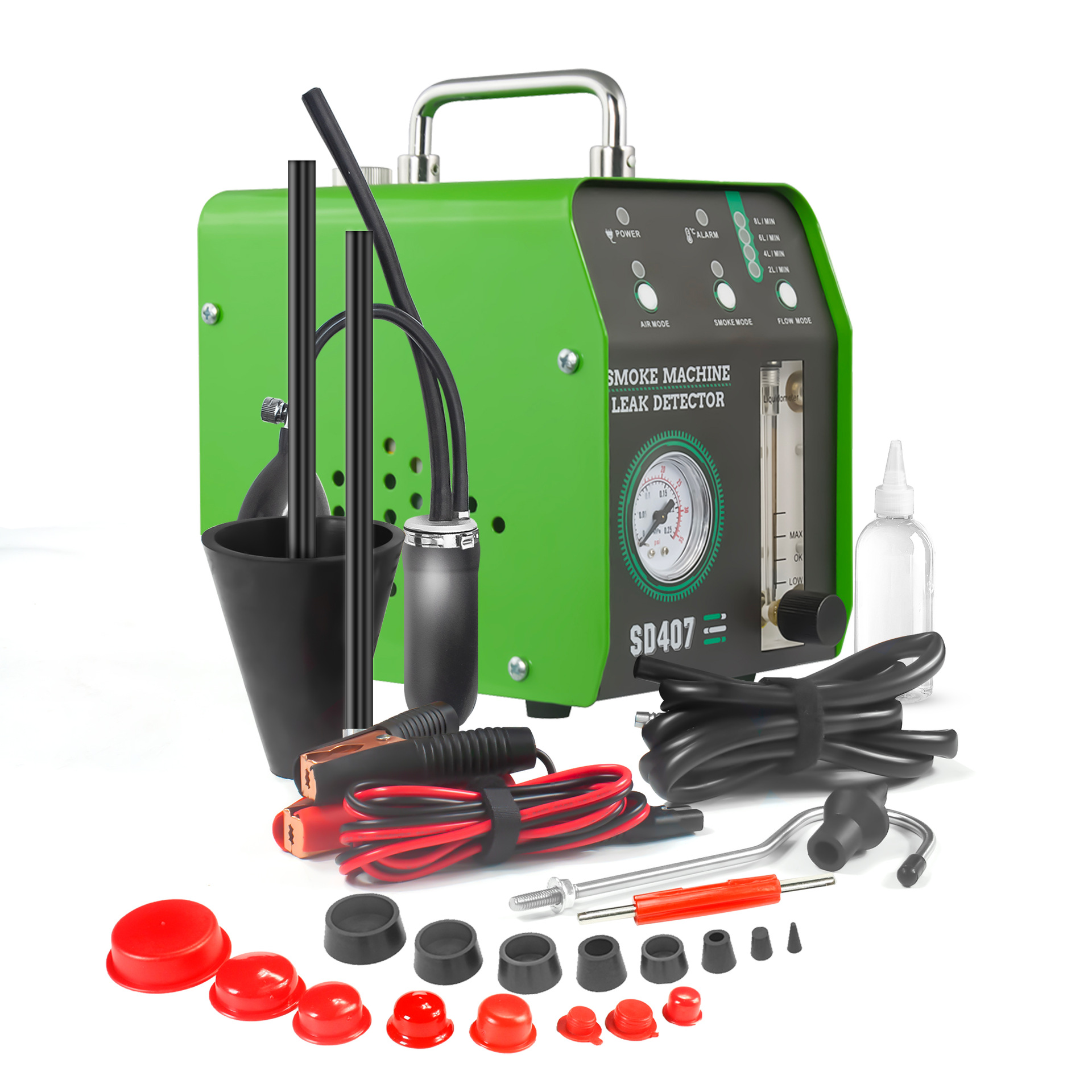 Detector de fugas de humo del automóvil, circuito de aceite del motor, tubería de escape, inspección de fugas de reparación de automóviles, falla de admisión, máquina de humo de fuga lateral