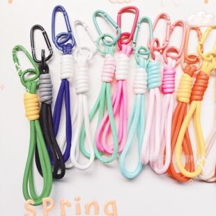 Factory Polyester Cotton Braided Beaded Ribbon Portable Imitation Nylon Polypropylene Printed Kettle Lanyard Key Lanyard