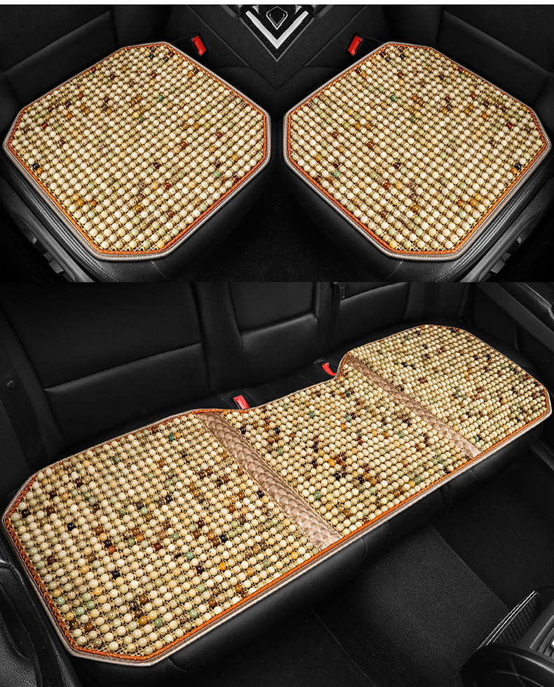 Amazon Bodhi Car Seat Cushion Summer Cooling Cushion Summer Wooden Beads Breathable Single Driver Seat Cover Cushion