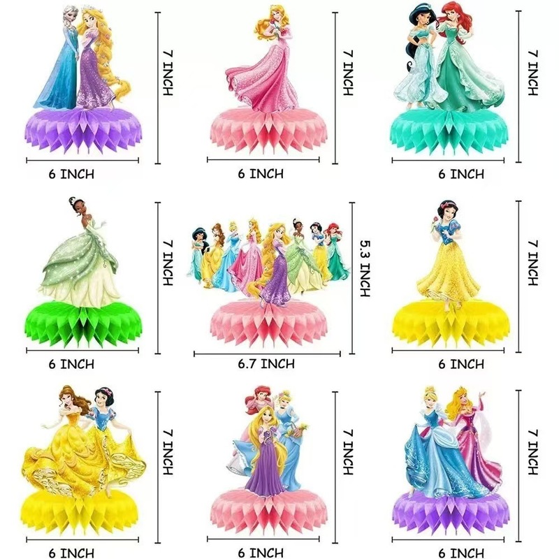 ディズニーセブンプリンセステーマパーティー装飾用品ロングヘアジャスミンプリンセスハニカムオーナメントケーキテーブルオーナメント|undefined