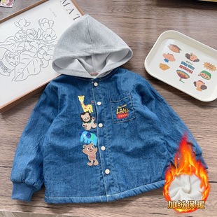 Boys' Jackets 25 Styles, Girls' Autumn and Winter Jackets, Miki Cartoon Denim Fleece Outerwear, Children's Clothing Wholesale