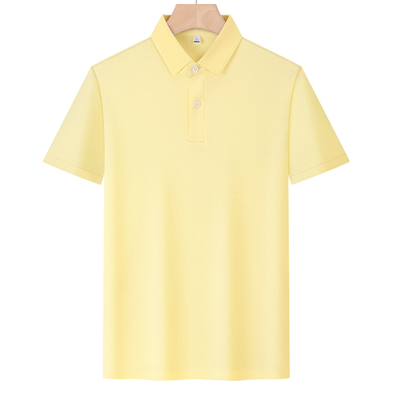 Negocio de dos botones antibacteriano fresco solapa de manga corta polo polo impresión personalizada logo verano hombre sentido avanzado