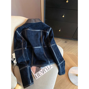 American Style Retro Handsome Lapel Suede Jacket for Men and Women Autumn and Winter 2024 Fashion Short Jacket Top