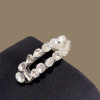 Ellipse flash diamond design feels clip female ice crystal white side clip headdress 2024 new broken hair bangs clip