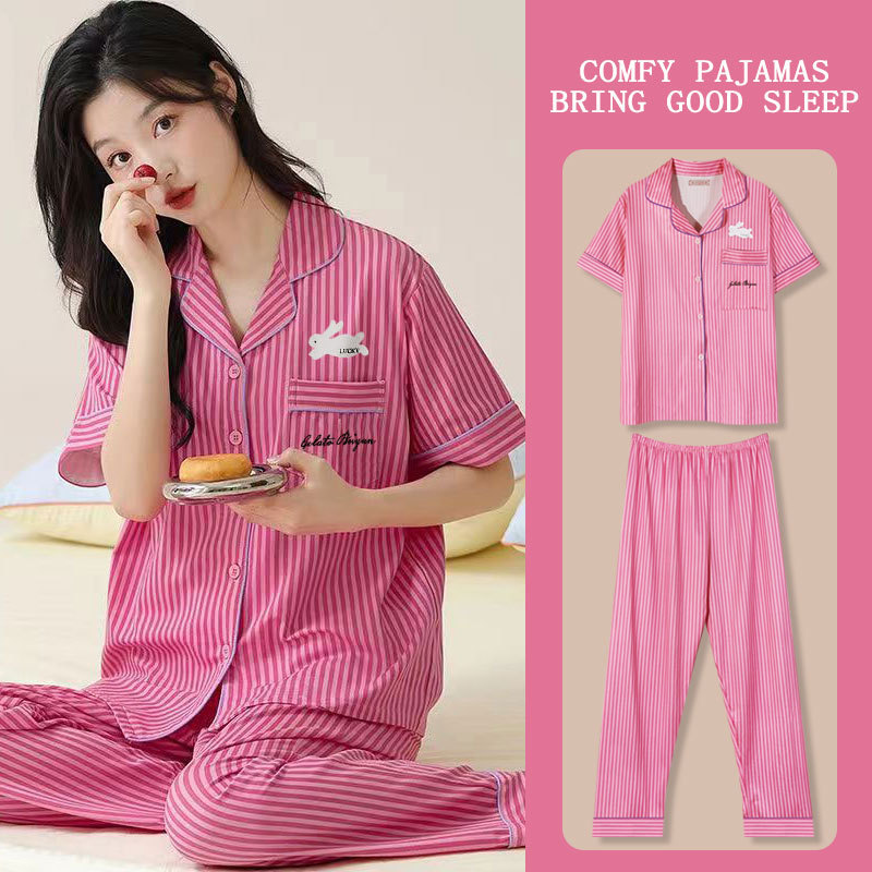 D.M-177 Short Striped Bunny Cardigan