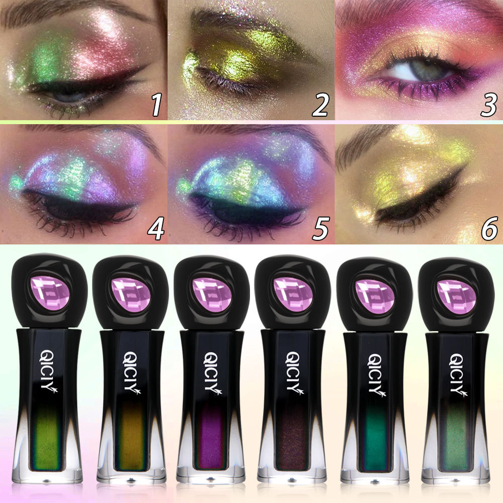 Cross-Border Foreign Trade Hot-Selling Product Qiciy Chameleon Eyeshadow Lip Gloss Pearlescent Sparkling Multi-Functional European and American Liquid Eyeshadow Stick