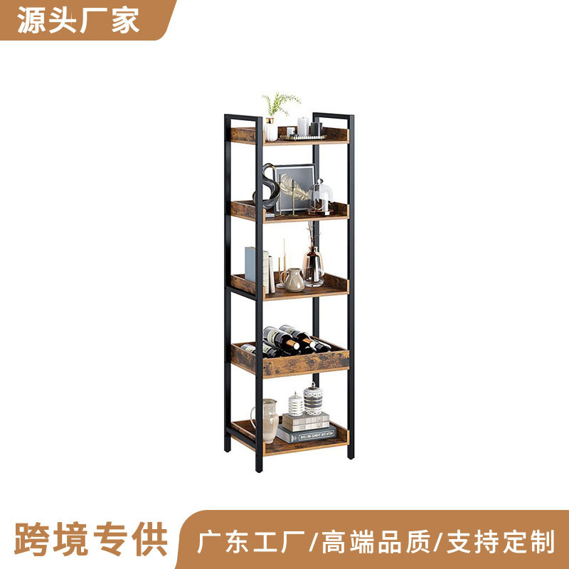 Cross-border Simple Storage Rack Iron Living Room Storage Rack Multifunctional Bookshelf Bathroom Five-layer Display Rack