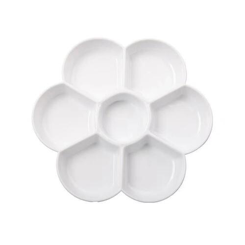 Transparent Ceramic-Mimicking Plum Blossom Color Palette, Thickened Plastic Watercolor and Chinese Painting Paint Palette Manufacturer Wholesale