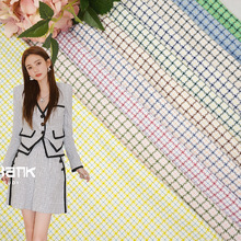 春秋小香风套装时装面料TR色织提花格子布料鞋帽包包配饰面料批发