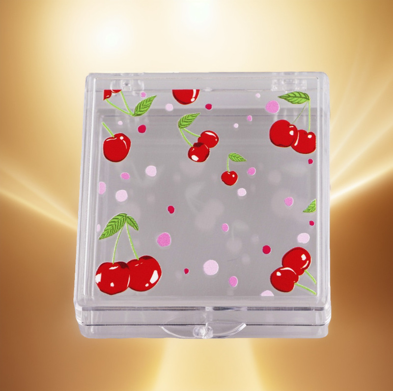 Wholesale Uv Cherry Printing Transparent Plastic Eyelash Packaging Box Jewelry Storage Box New Wearable Nail Packaging Box