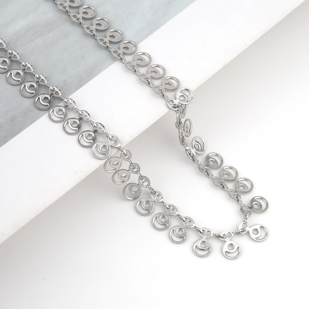 Titanium Steel Hollow Geometric Necklace Korean Style Simple_voghion.com