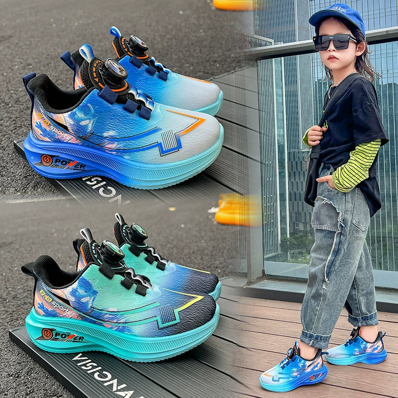 Детская спортивная одежда, кроссовки для мальчиков, новые красивые повседневные туфли с градиентом весны и осени, легкие баскетбольные кроссовки для мальчиков на мягкой подошве.