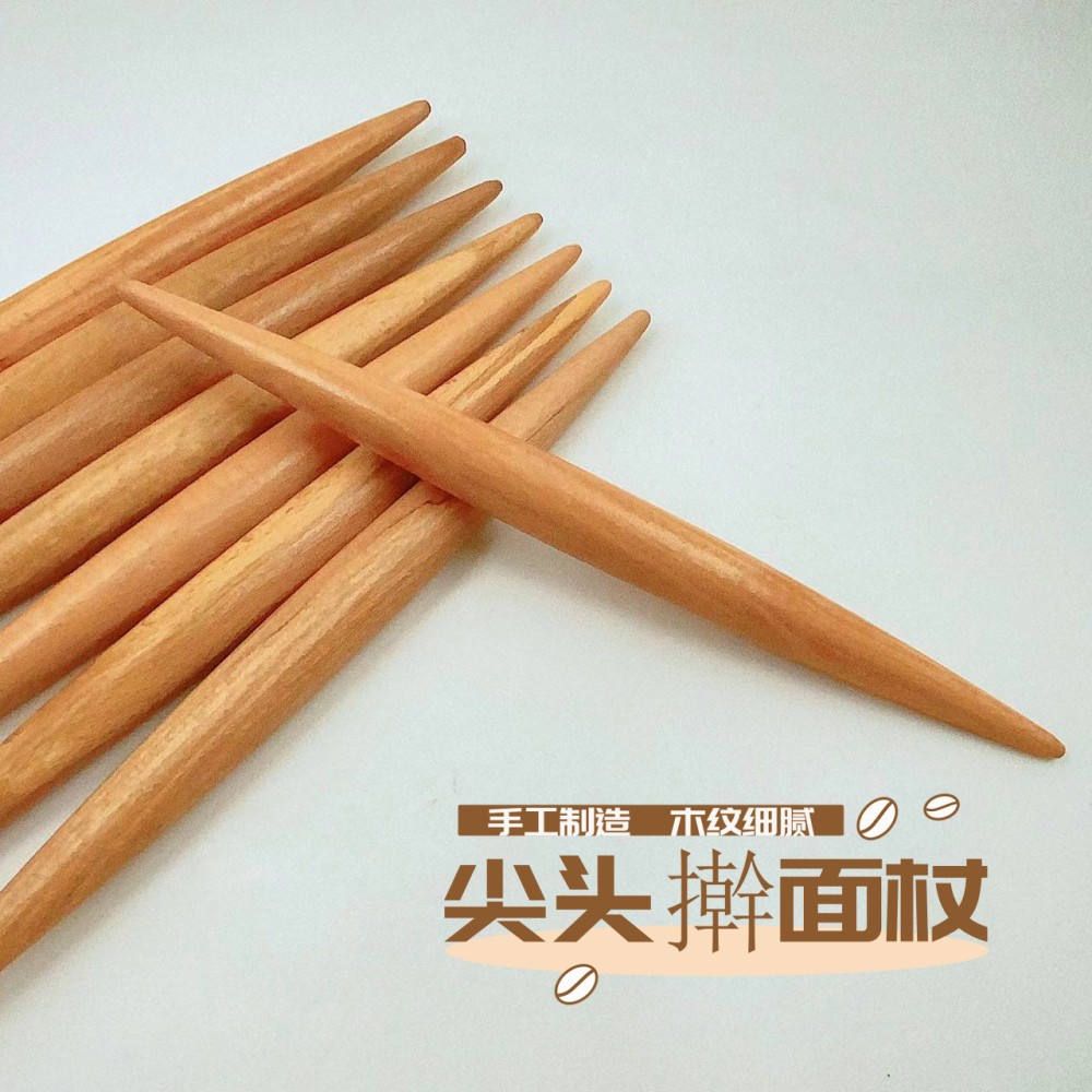 En Punta de rodillo de haya hogar cocina dumpling Piel de dos puntas palillo de fideos palillo superficie presionando en stock al por mayor cocina antiadherente