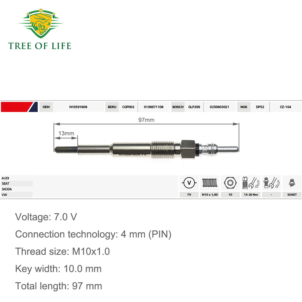 N10591604 N10591608 N10591601 Is Suitable for Audi Glow Plugs