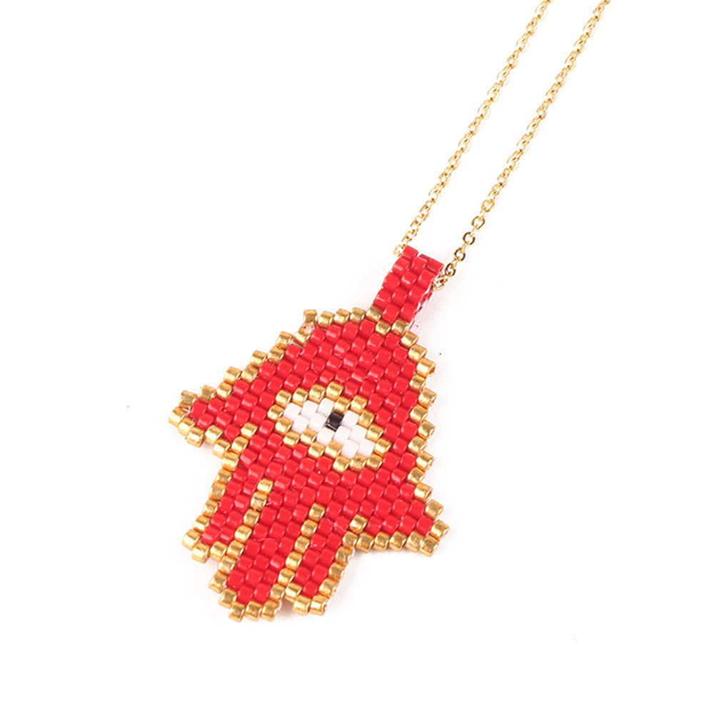 fashion palm eyes woven necklace
