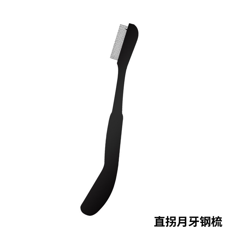 Mango recto aguja de acero cepillo de cejas cepillo de pestañas plegable cepillo de cejas peine de pestañas falsas herramienta de peinado dispositivo auxiliar en stock