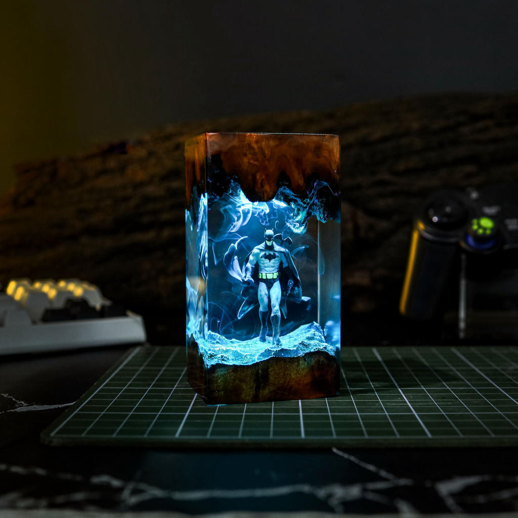 Batman epoxi luces nocturnas hechas a mano regalos únicos del Día del Padre
