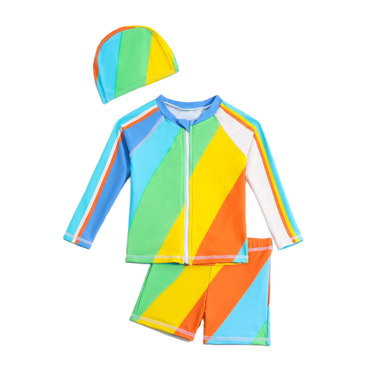 Children's Swimsuit, Boy's Swimming Trunks Split Suit, Baby, Middle and Large Boy's Swimsuit, Kidsren's Cartoon Colorful Swimsuit