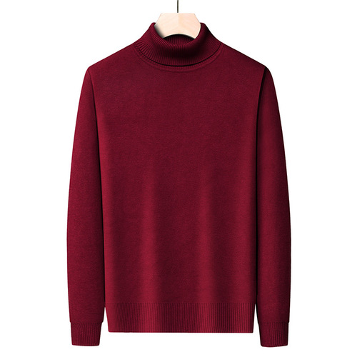 【Integrally Fleece】Men's Thicker Winter Crew Neck Knit Top for Casual Innerwear