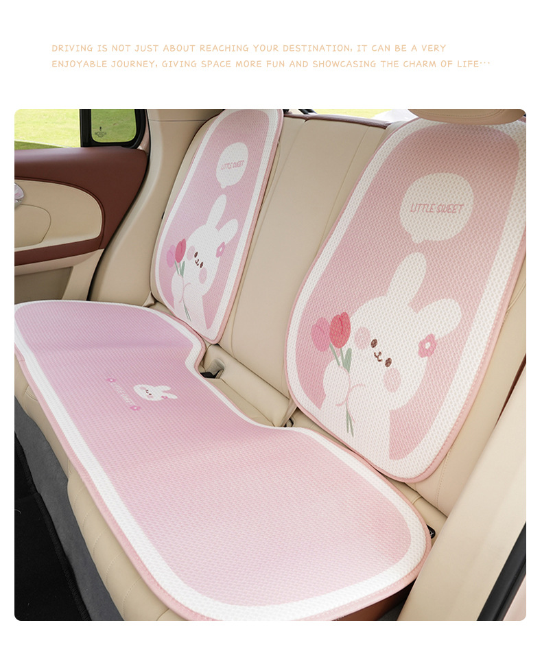 Blue Rain Cartoon Car Seat Cushion Cute Bunny Comfortable Car Seat Cushion Universal for All Seasons Non-Slip Car Seat Cover