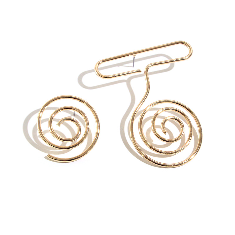 Retro Exaggerated Mosquito Coil Winding Earrings Hollow Creative Design Earrings display picture 4