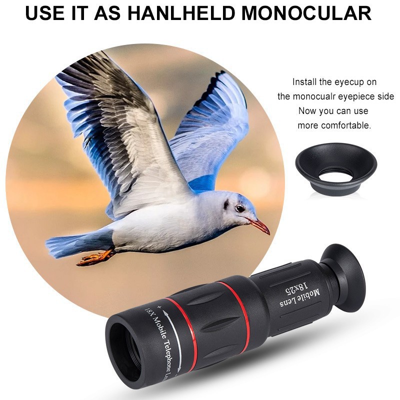 新款18X 64X 手机外置长焦镜头 高清单筒望远镜演唱会拍照望眼镜