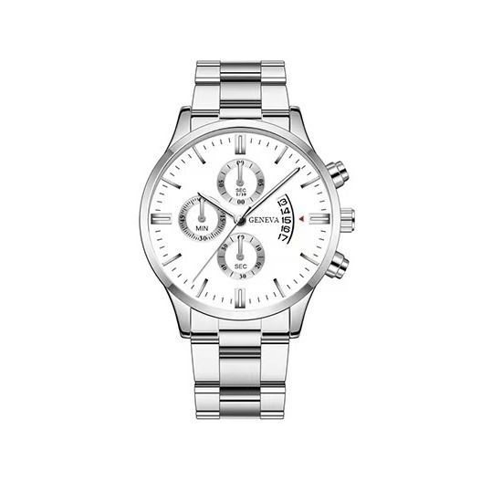 실버 케이스, 실버 스트랩, 화이트 실버 바늘