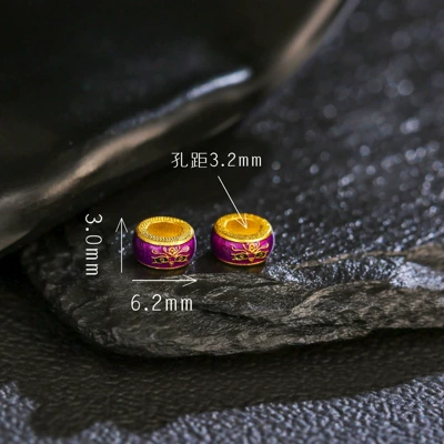 Accessories Spacer Beads 925 Silver, Zərgərlik ara hissələri - burned-blue-five-color-god-of-wealth-partition-purple-god-of-wealth