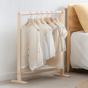 Children's solid wood clothes hanger floor for older children and girls bedroom simple baby clothes hanger kindergarten storage coat rack