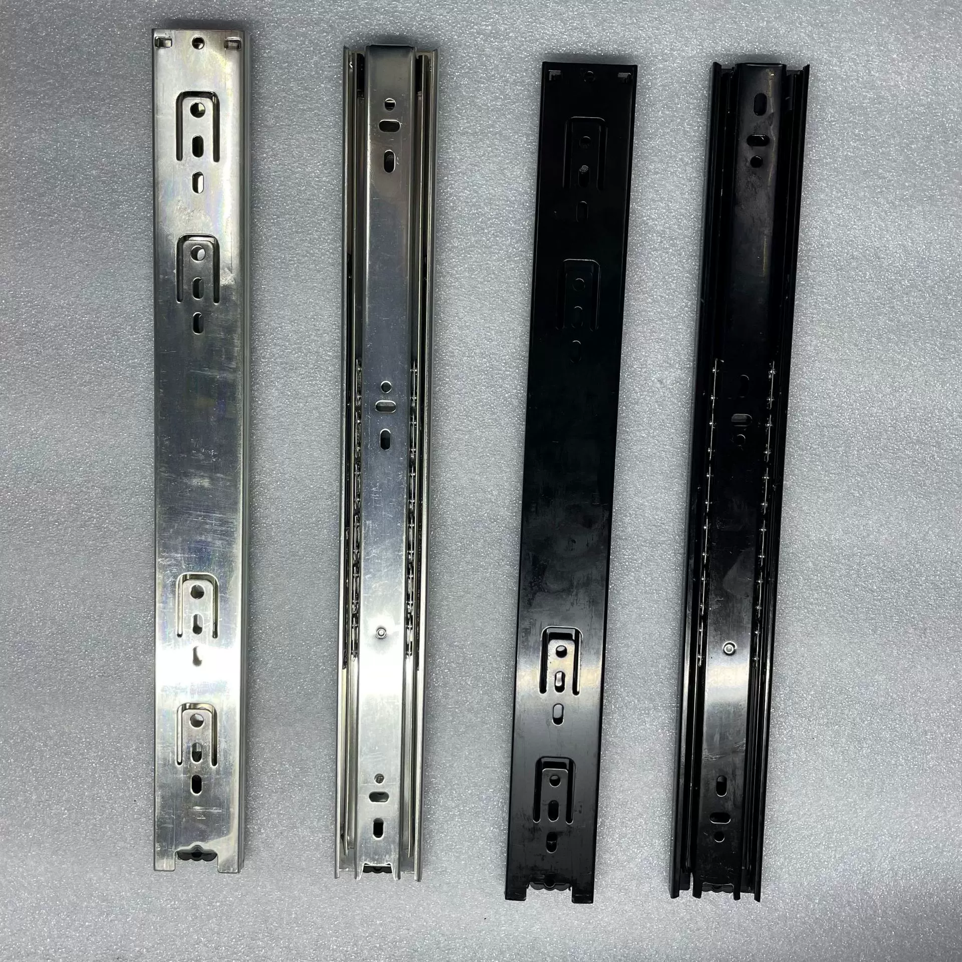 滑轨厂 45mm宽三节消声滑轨 家具抽屉轨道 8寸-24寸