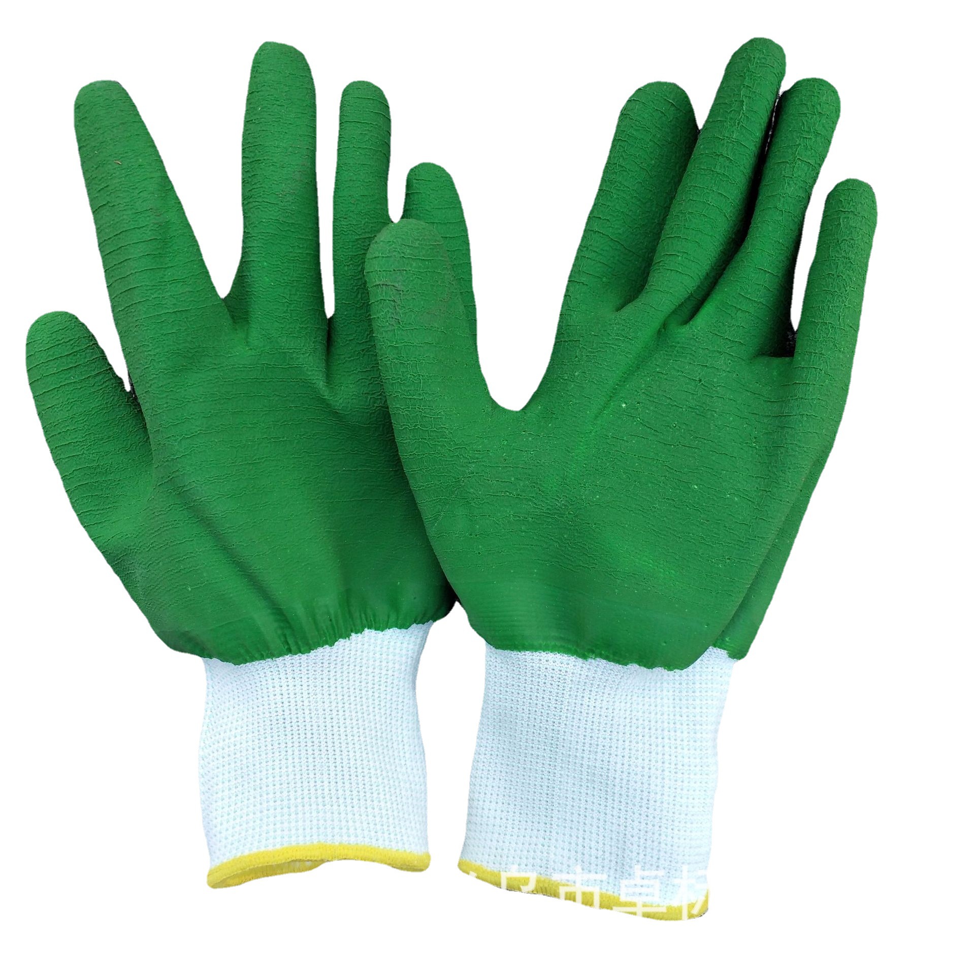 乳胶皱纹手套13针全浸透气防割防刺耐磨浸胶手套批发