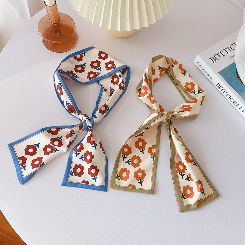 韩国优雅丝巾发带女绑发仙女法式复古马尾头绳蝴蝶结发绳飘带发饰