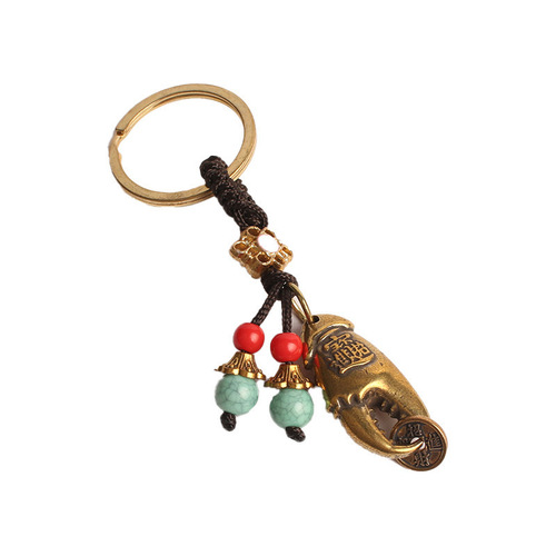 Money in Hand Keychain Crab Claws Crab Claws Pendant Pure Copper Five Emperors Money Pendant Car Money in Hand Pendant