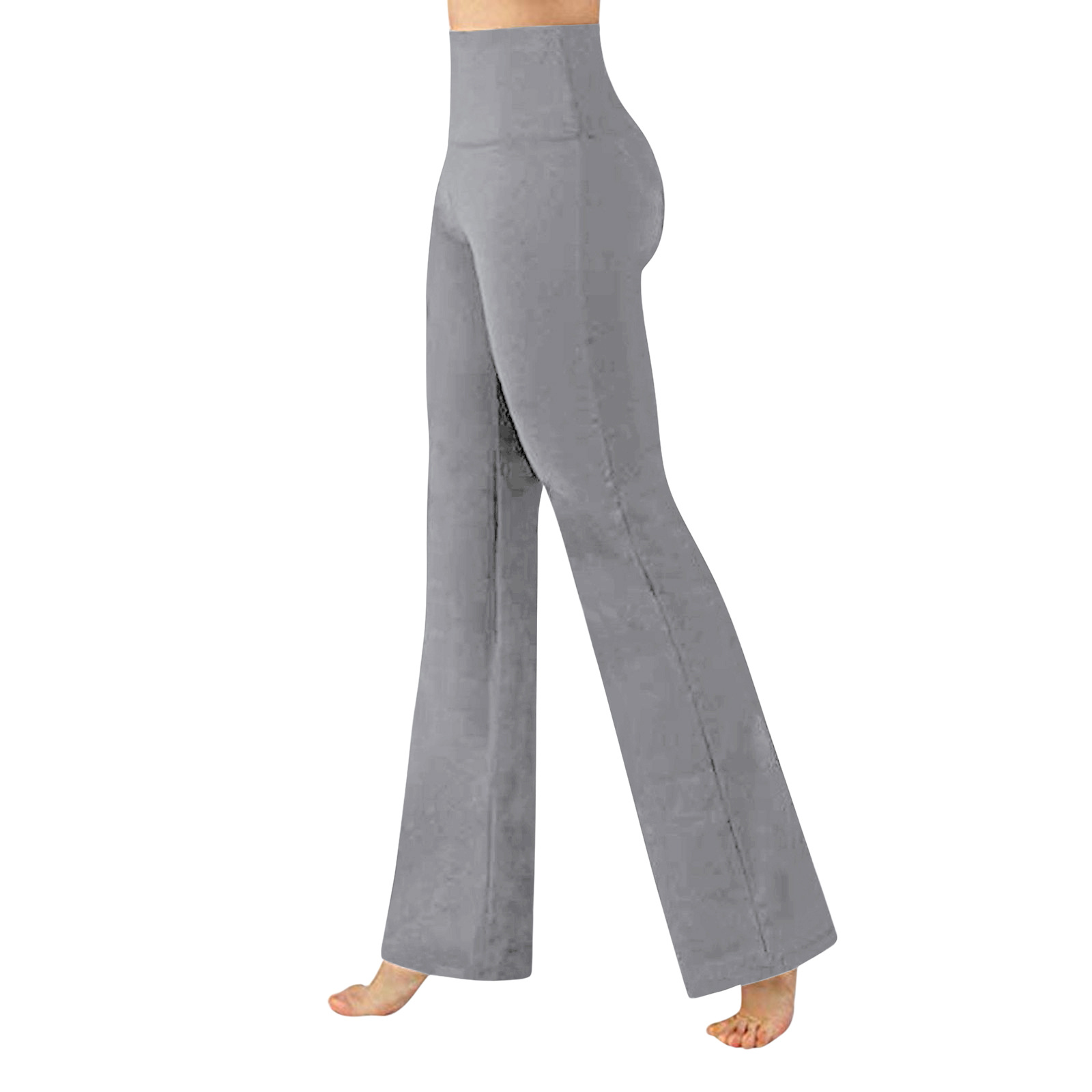 Women's Clothing fashionable slimming new high waisted high elastic solid color large leg pants casual yoga pants _voghion.com