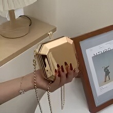 Gold Silver PVC Box Design Party Evening Clutch Bag 2023�羳